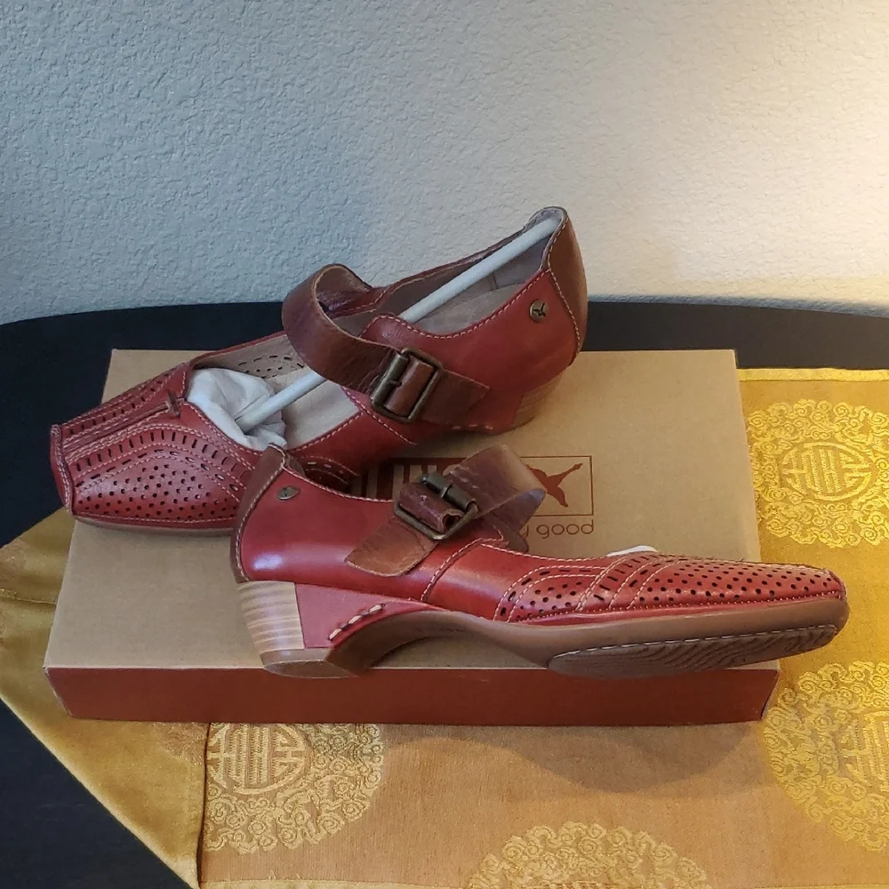 🦋NIB Pikolinos Red Leather Mary Jane Shoes - Picture 6 of 16